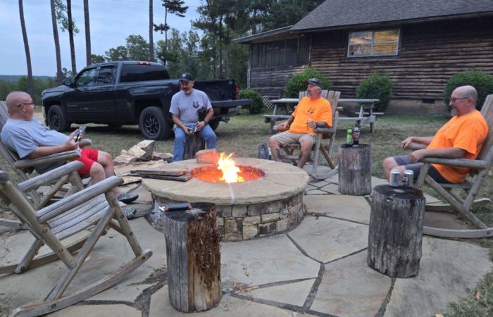 Enjoying fire pit at Hawkins Ridge